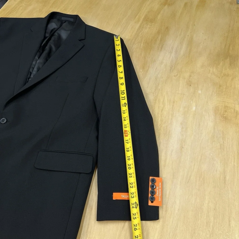 Tallia Blazer Sport Coat Mens 50R Classic Fit‎ Polyester Blend Stretch Black